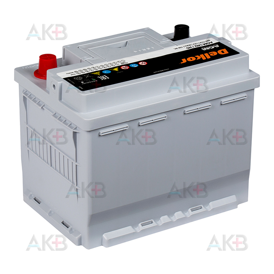 Автомобильный аккумулятор Delkor AGM 60 Ач 680A (242х175х190) LN2