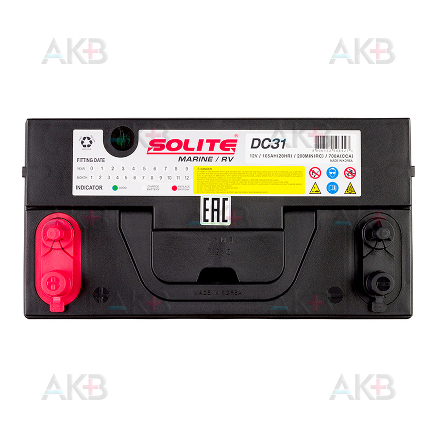 Автомобильный аккумулятор Solite MARINE DC31 (105 Ah 700A 330x173x240)