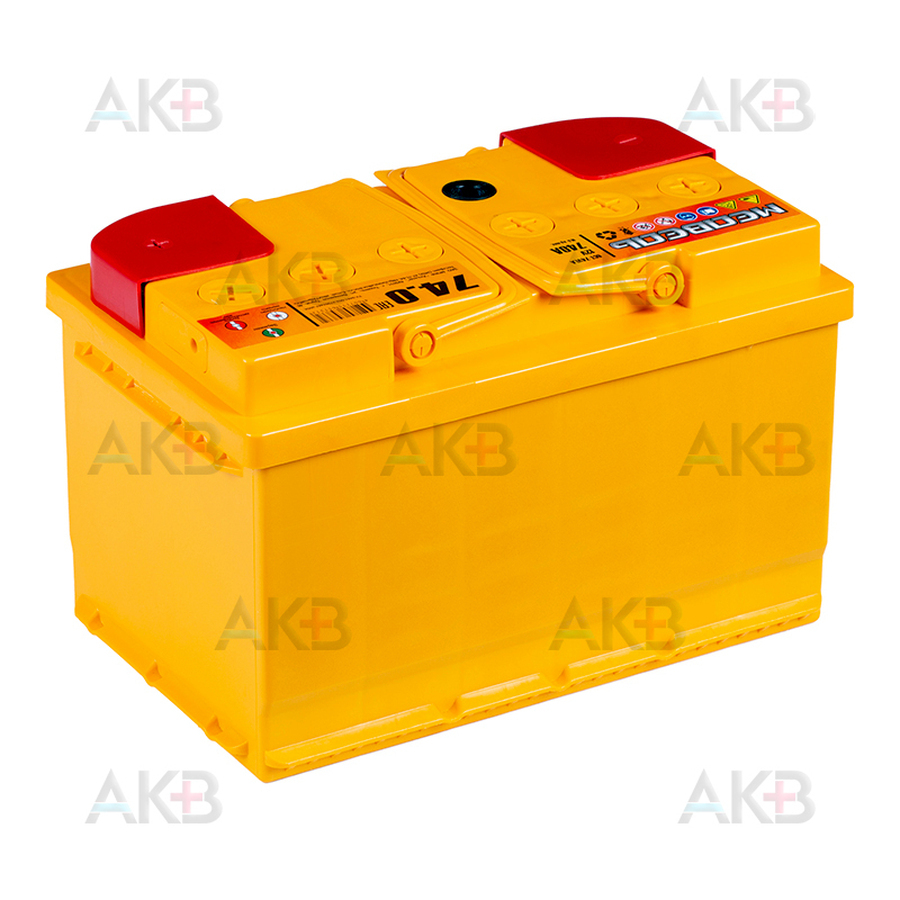 Автомобильный аккумулятор Медведь 74 Ач 740A о.п. низк. (278x175x175) ca/ca silver