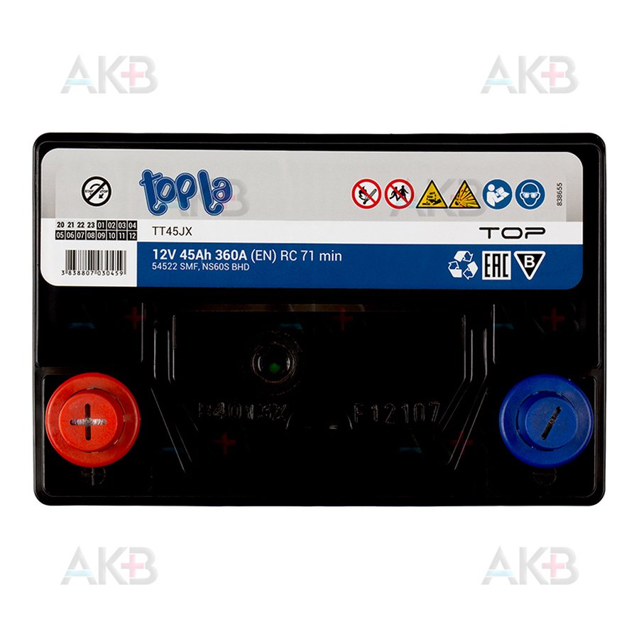Автомобильный аккумулятор Topla Top JIS 45L B19 (360А 187x127x225) 118145 54522