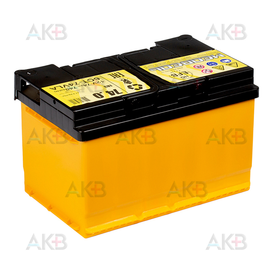 Автомобильный аккумулятор Медведь EFB 74 Ач 740A о.п. (278x175x175) низк.