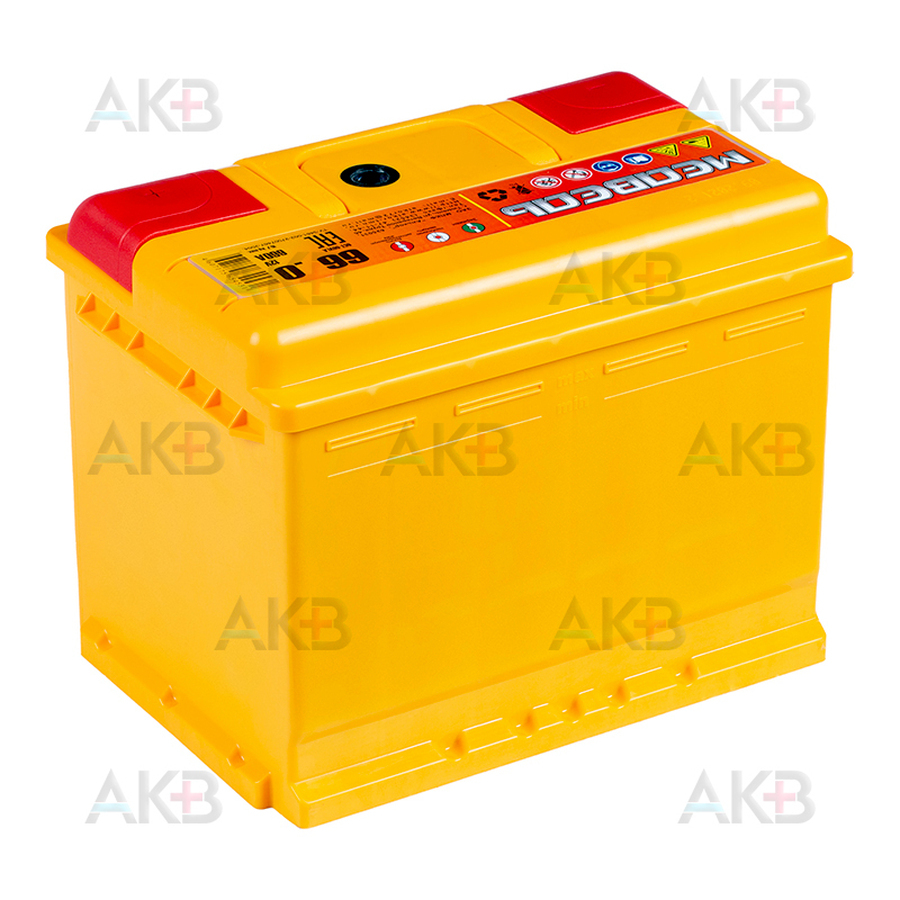 Автомобильный аккумулятор Медведь 66 Ач 660A о.п. (242x175x190) ca/ca silver