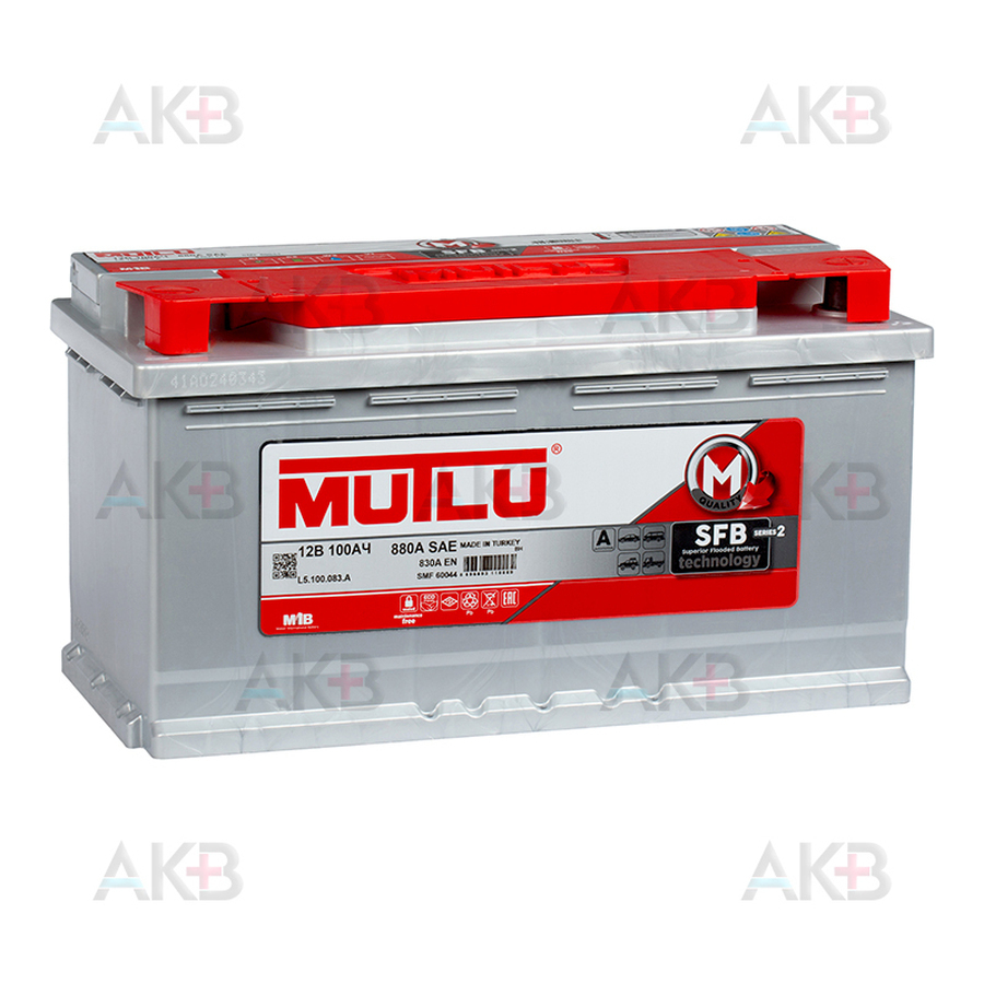 Автомобильный аккумулятор Mutlu SFB 2 60044 100 Ач 830A обр. пол. (353x175x190) L5.100.083.A