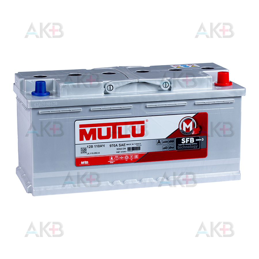 Автомобильный аккумулятор Mutlu SFB 3 61045 110 Ач 920A обр. пол. (394x175x190) L6.110.092.A