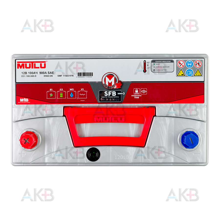 Автомобильный аккумулятор Mutlu SFB 3 115D31FR 100Ач 850A прям. пол. (306x175x224) D31.100.085.D
