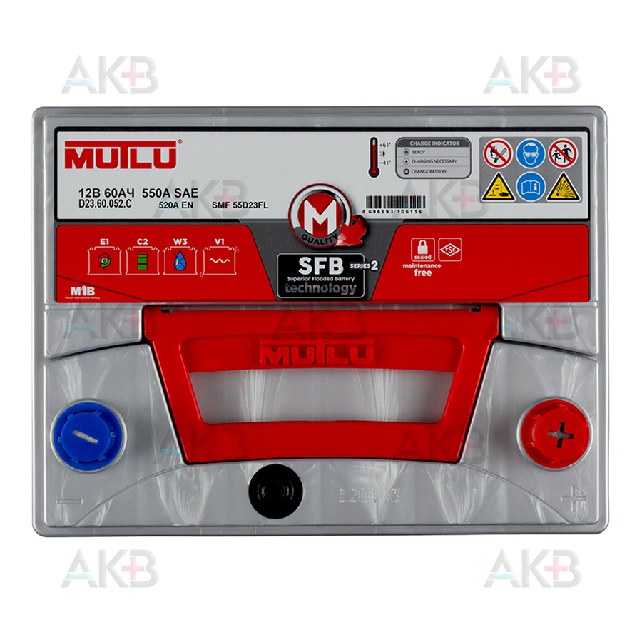 Автомобильный аккумулятор Mutlu SFB 2 55D23FL 60Ач 520А обр. пол. (232x173x225) D23.60.052.A