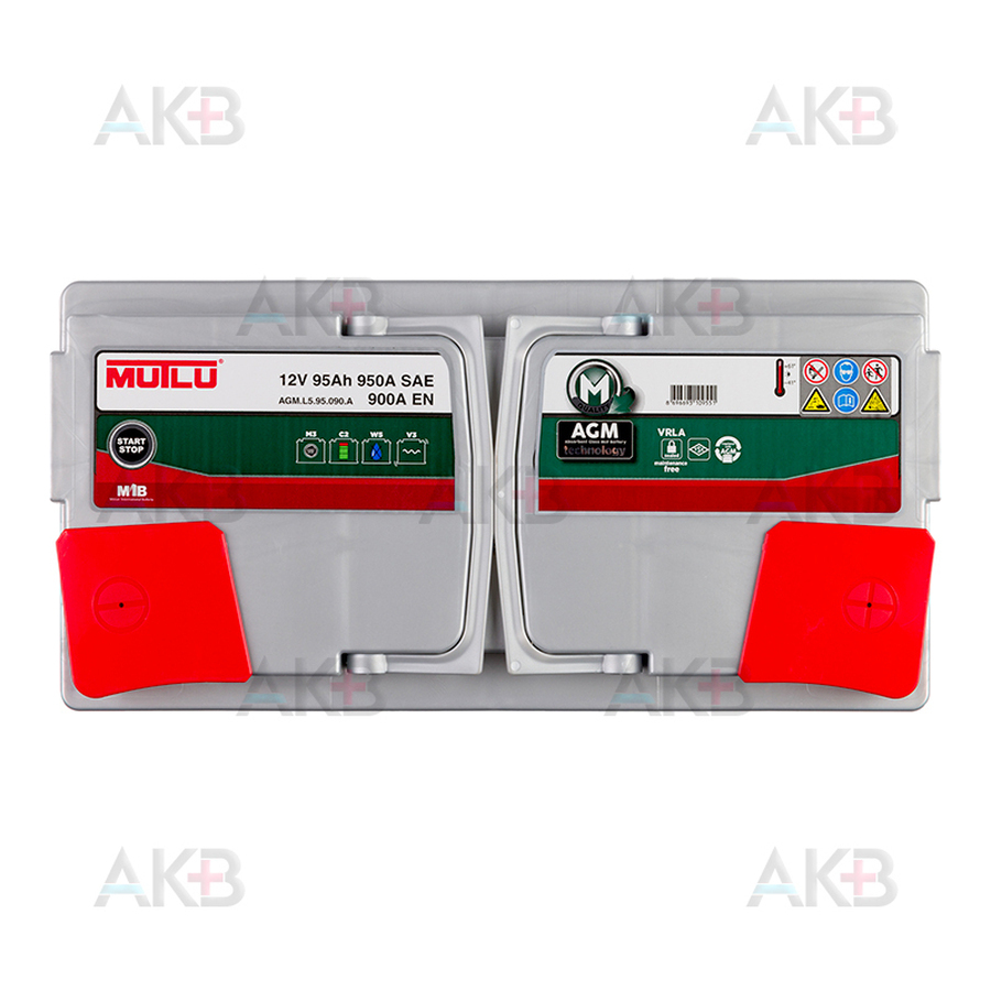 Автомобильный аккумулятор Mutlu AGM 95 Ач 900A обр. пол. (353x175x190) AGM.L5.95.090.A