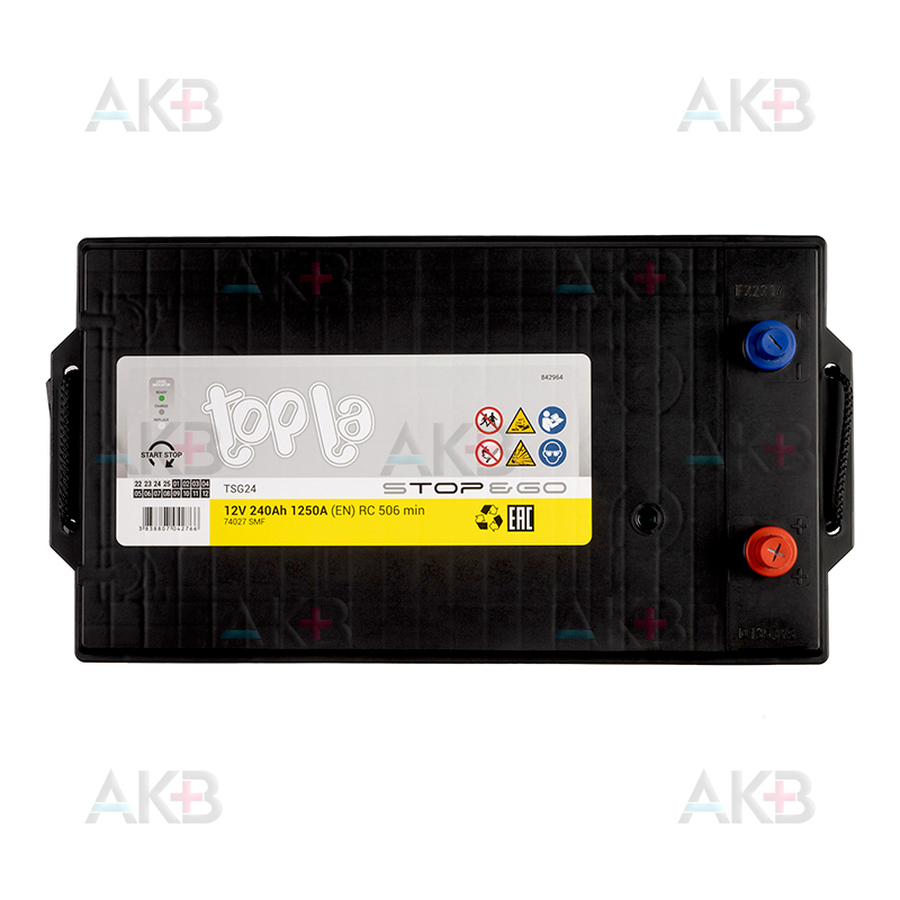 Автомобильный аккумулятор Topla EFB Stop-n-Go Truck 240 Ач 1250A (517x275x241) 454612 74027