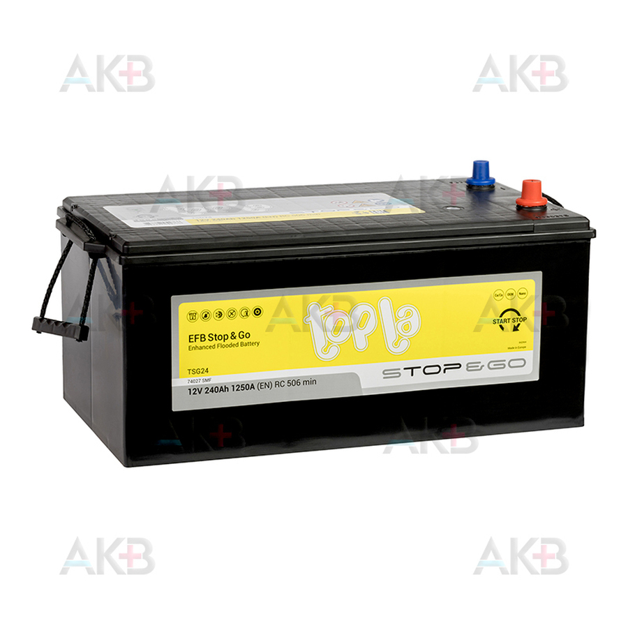 Автомобильный аккумулятор Topla EFB Stop-n-Go Truck 240 Ач 1250A (517x275x241) 454612 74027