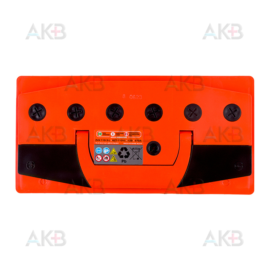 Автомобильный аккумулятор Зверь 110Ач 870A прям. пол. (353x175x190) ZVK 110-З-L