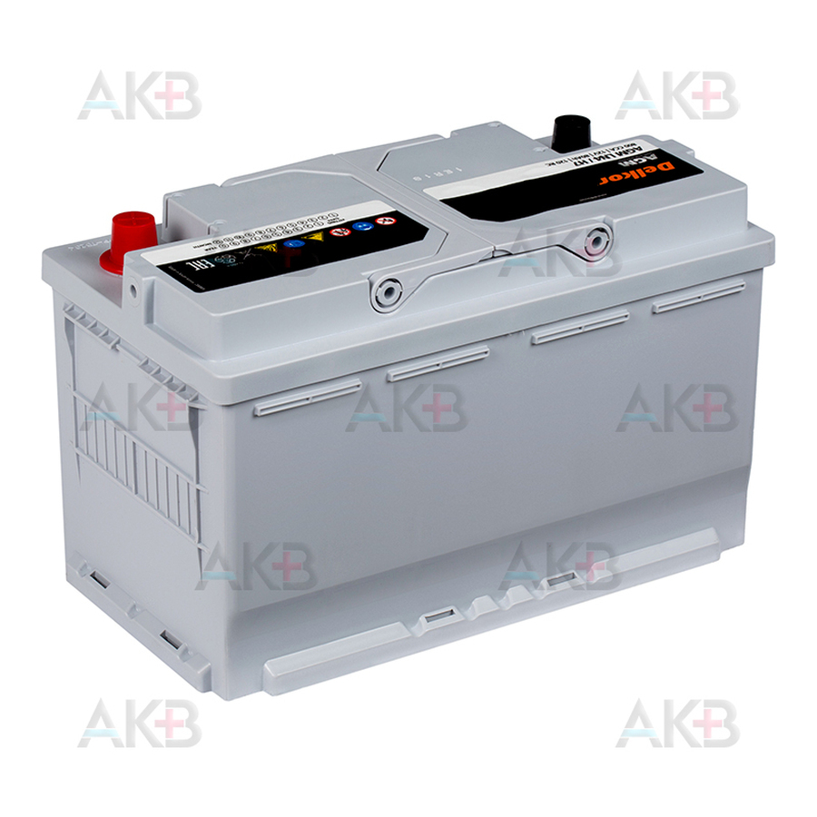 Автомобильный аккумулятор Delkor AGM 80 Ач 800A (315х175х190) LN4