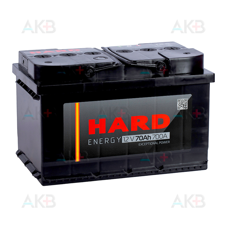 Автомобильный аккумулятор HARD 70 Ач 700А о.п. низк. (278x175x175) ca/ca silver