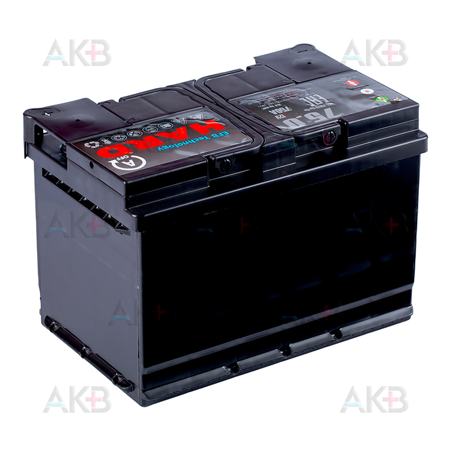 Автомобильный аккумулятор HARD EFB 75 Ач 750A о.п. (278x175x190)