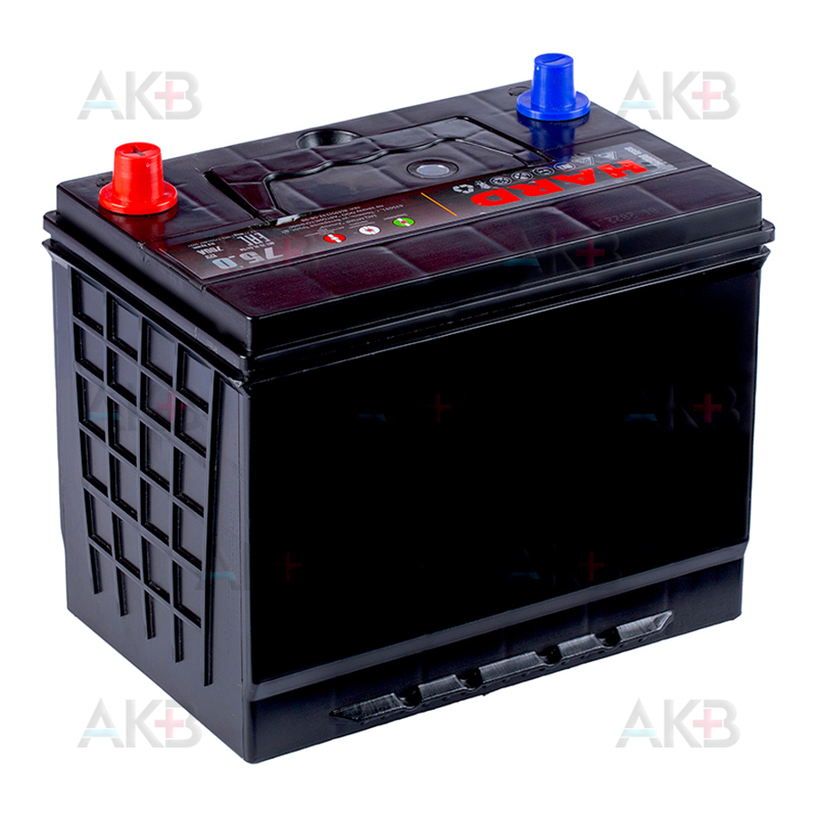 Автомобильный аккумулятор HARD Asia 90D26L 75 Ач 700A о.п. (260x173x225) ca/ca Silver Asia