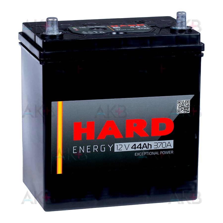 Автомобильный аккумулятор HARD ASIA 50B19L 44 Ач 370A о.п. (187x127x227) ca/ca Silver