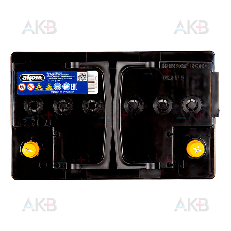 Автомобильный аккумулятор Аком BLACK 70 Ач 720A (278x175x190) обр. пол.