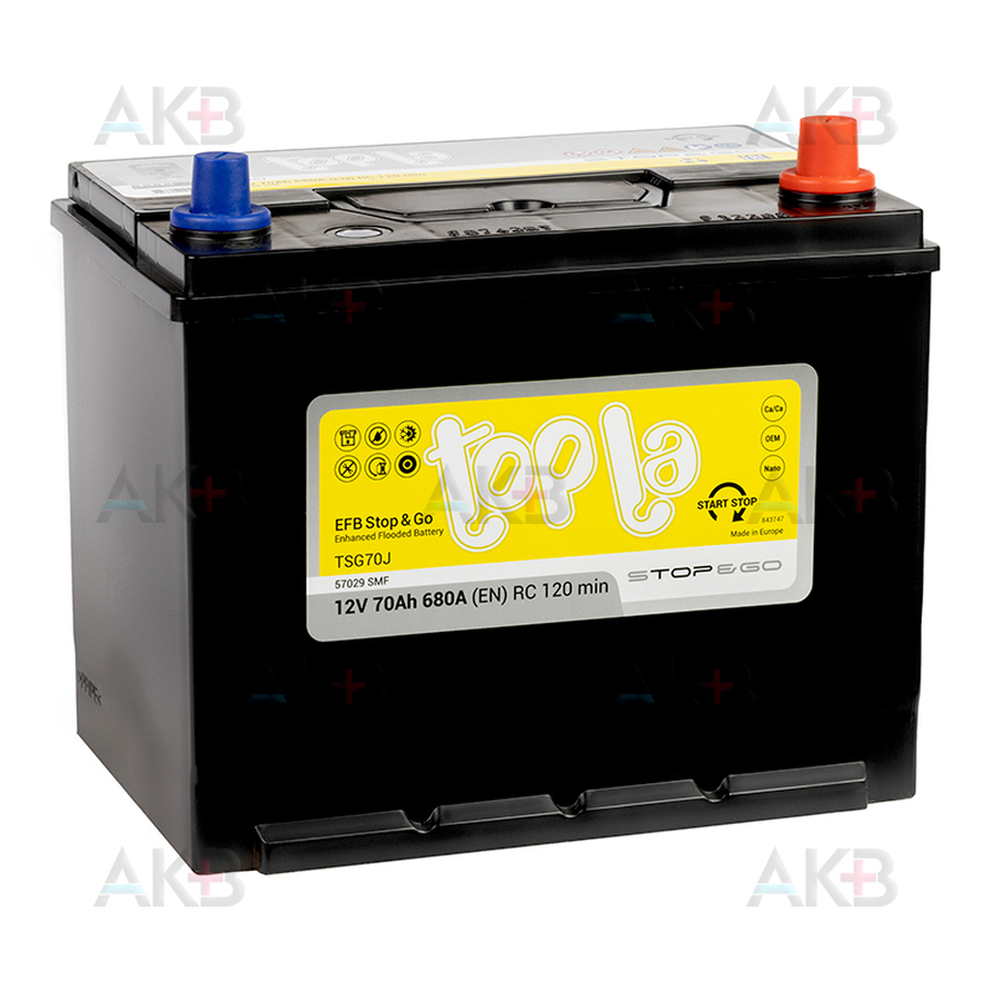 Автомобильный аккумулятор Topla EFB Stop-n-Go 70 Ач 680A (259x175x221) 112270 57029