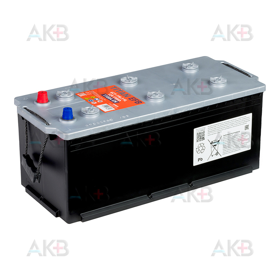 Автомобильный аккумулятор Titan EFB 190 Ач 1100А обр. пол. (513x225x218) 6CT-190.3 VL