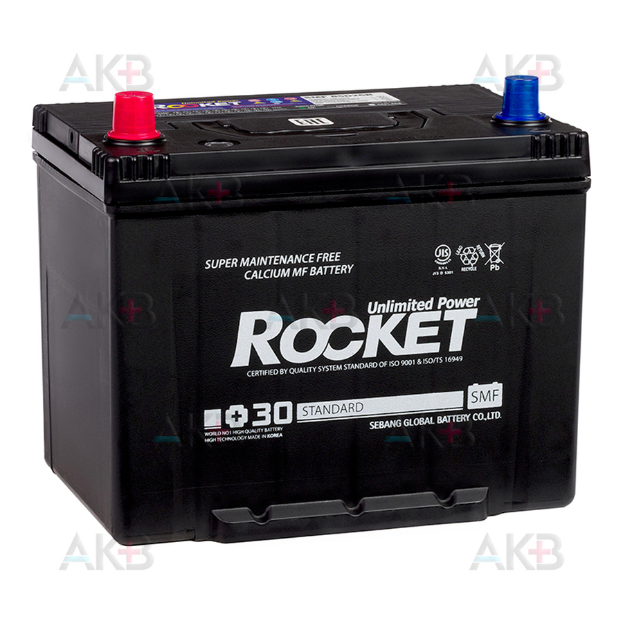 Автомобильный аккумулятор Rocket 85D26R 80Ah 670A (260x175x225) прям. пол.
