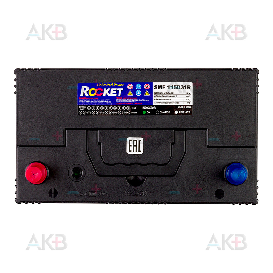 Автомобильный аккумулятор Rocket 115D31R 95Ah 800A (305x173x225) прям. пол.