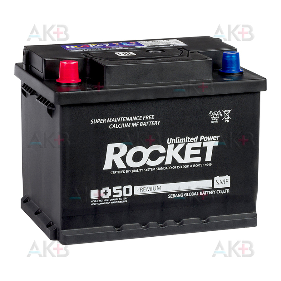 Автомобильный аккумулятор Rocket 65Ah 680A прям. пол. (242x175x190) SMF 65R-L2