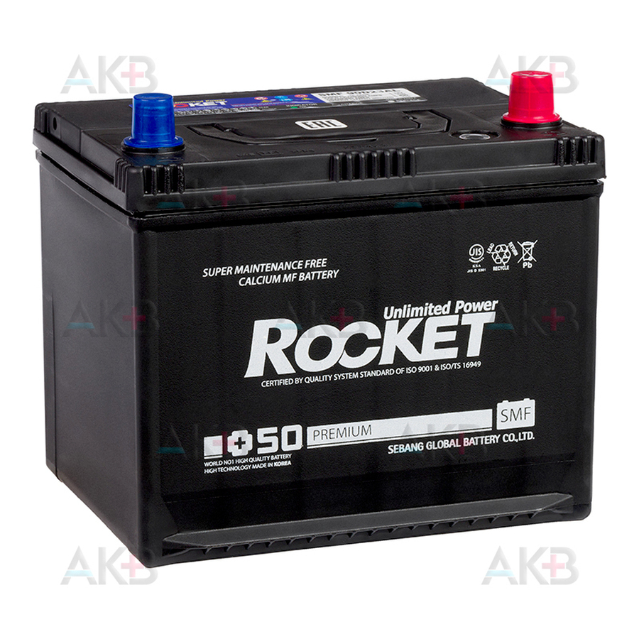 Автомобильный аккумулятор Rocket 90D23AL 62Ah 700A обр. пол. (230x173x205) низкий