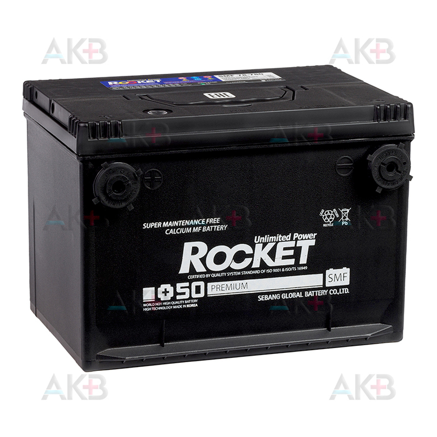 Автомобильный аккумулятор Rocket 78-780 74Ah 780А (260x179x185) боковые клеммы