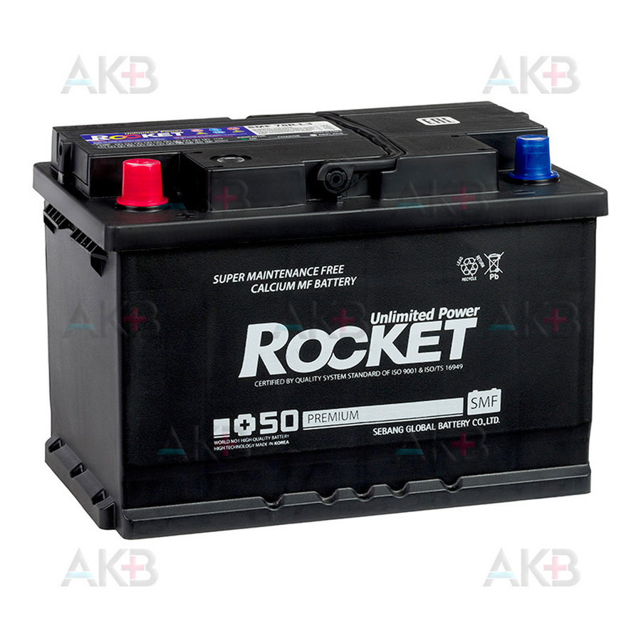 Автомобильный аккумулятор Rocket 78Ah 720A прям. пол. (277x175x190) SMF 78R-L3