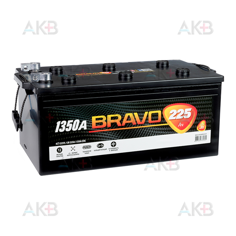 Автомобильный аккумулятор BRAVO 225Ач обр. пол. 1350А (518x274x242) 6СТ-225 VL Euro