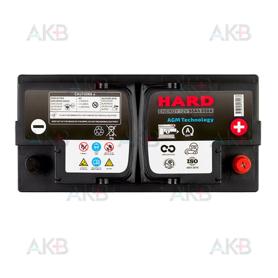Автомобильный аккумулятор HARD AGM 95Ah 850A (353x175x190)