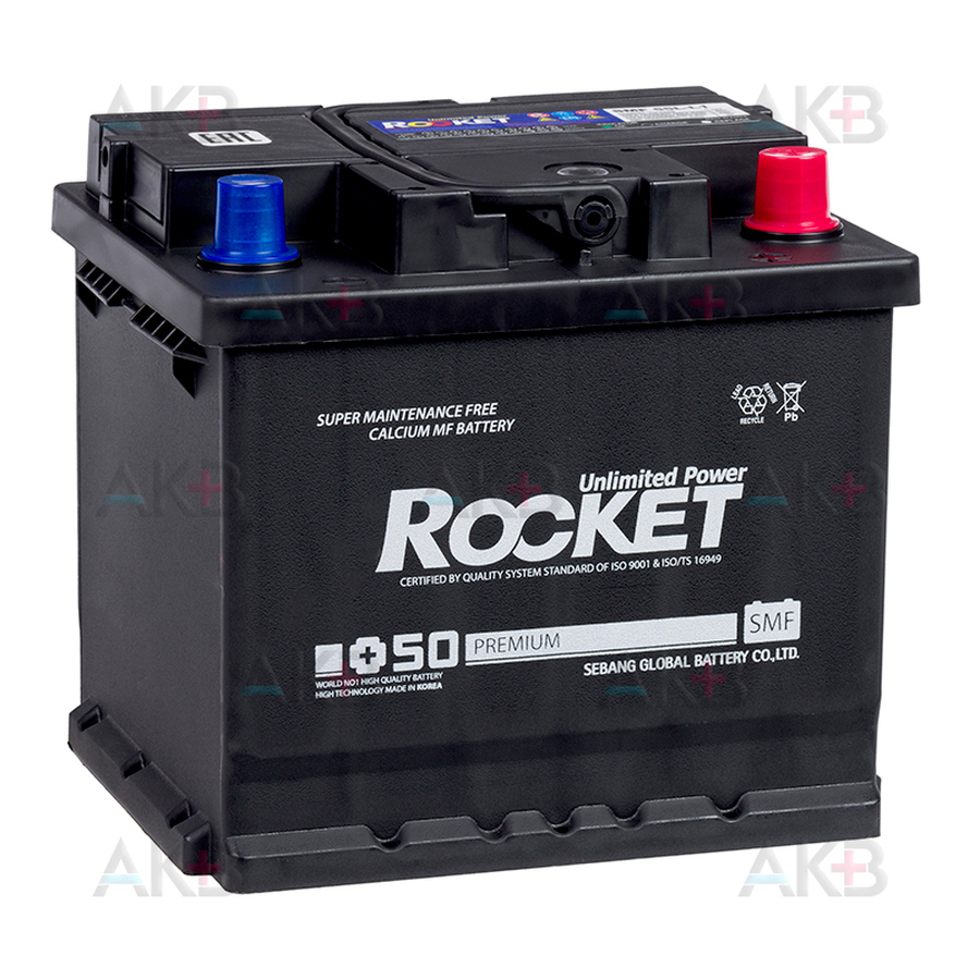 Автомобильный аккумулятор Rocket 55Ah 480A обр. пол. (207x175x190) SMF 55L-L1