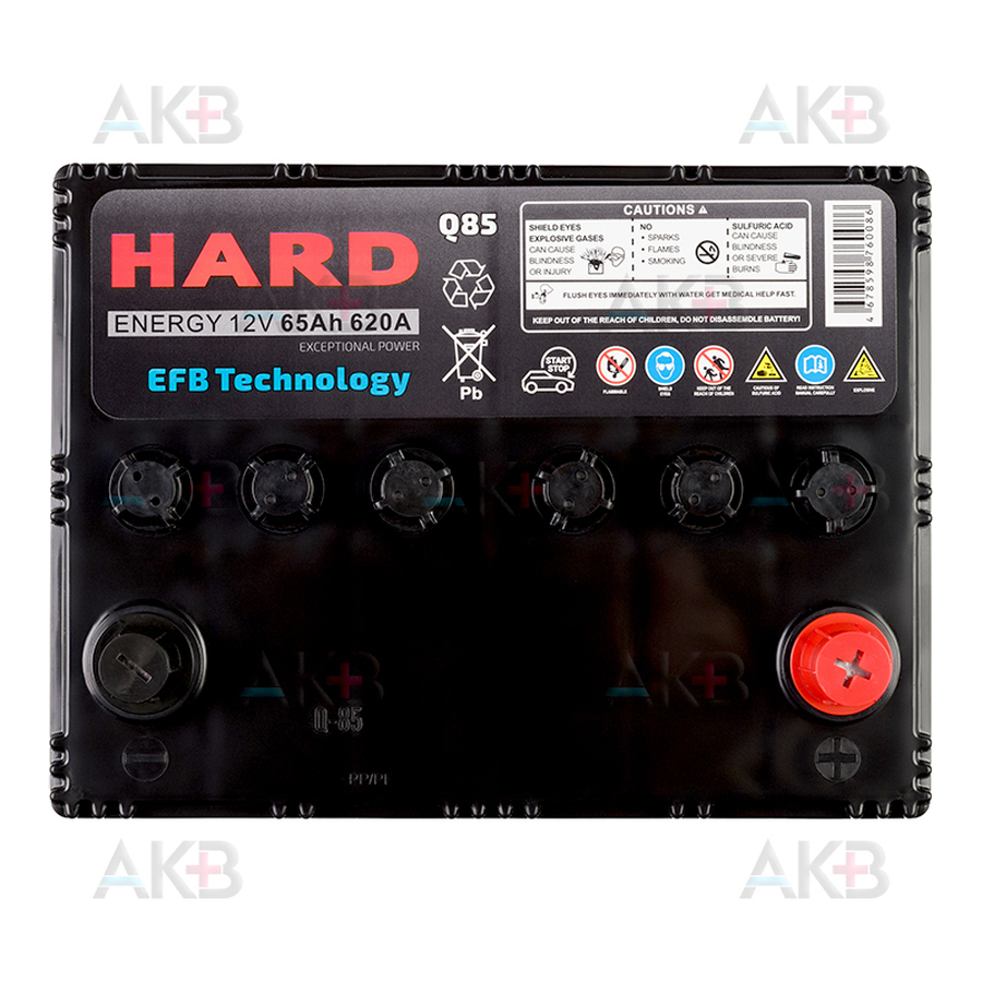 Автомобильный аккумулятор HARD EFB Q85 65 Ah 620A (230x170x225) Start Stop D23L