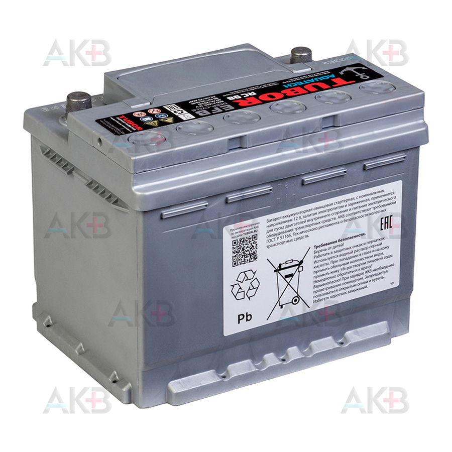 Автомобильный аккумулятор TUBOR AQUATECH 60Ah 600A обр. пол. (242x175x190) 6СТ-60.0 VL