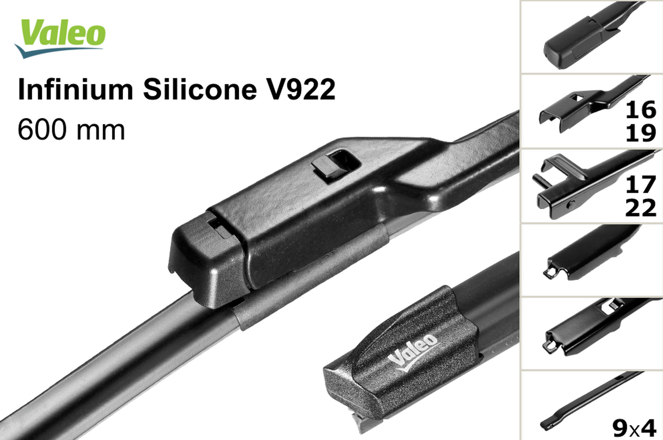 Щетки стеклоочистителя  VALEO Infinium Silicone 600мм/24 V922 (бескаркасная) 744922