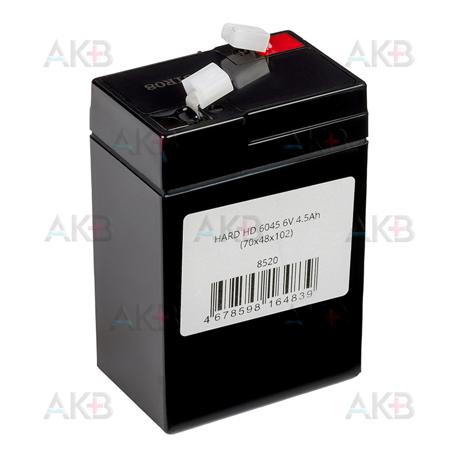 Аккумуляторная батарея HARD HD 6045 6V 4.5Ah (70x48x102)