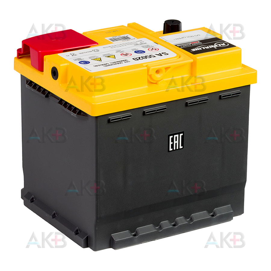 Автомобильный аккумулятор Alphaline AGM 50 Ач L1 540A (207x175x190) SA 55020