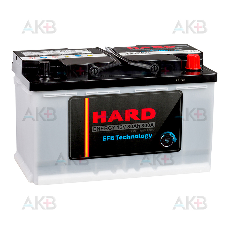 Автомобильный аккумулятор HARD EFB 80 Ah 800A (315x175x190) Start Stop L4