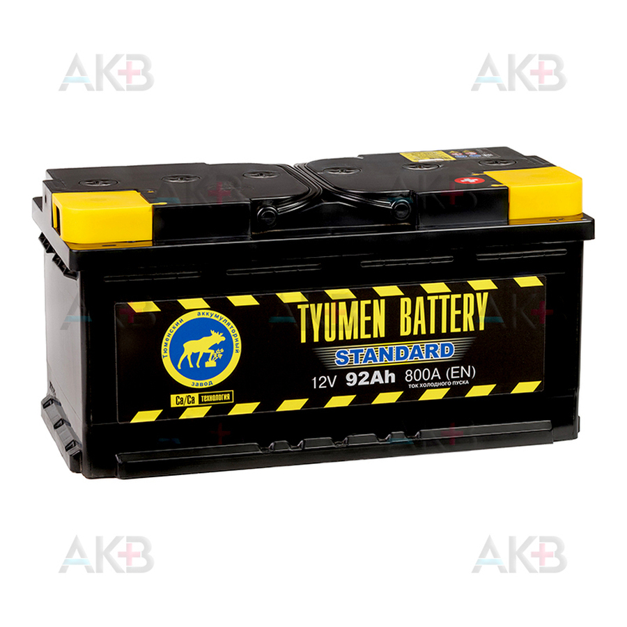Автомобильный аккумулятор Tyumen Battery Standard 92 Ач обр. пол. низкий 800A (353x175x175)