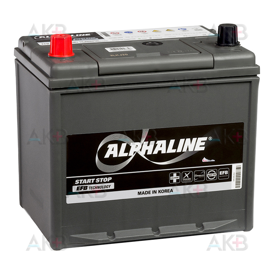 Автомобильный аккумулятор Alphaline EFB 90D23R 65Ah прямая пол. (670A 230x168x220) Q85R Start-Stop