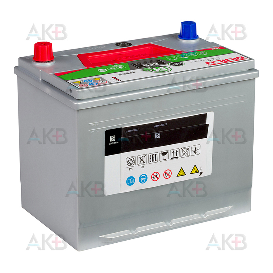 Автомобильный аккумулятор Mutlu EFB 72 Ач 760A обр. пол. (260x173x225) D26.72.076.C