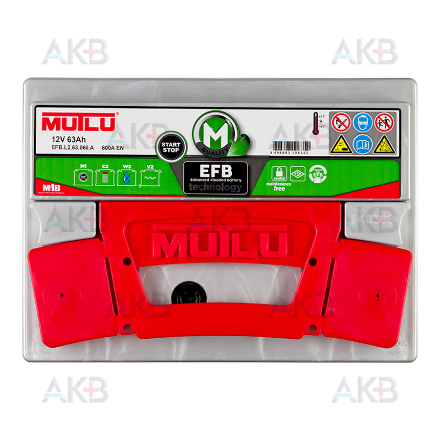 Автомобильный аккумулятор Mutlu EFB 63 Ач 600A обр. пол. (242x175x190) EFB.L2.63.060.A