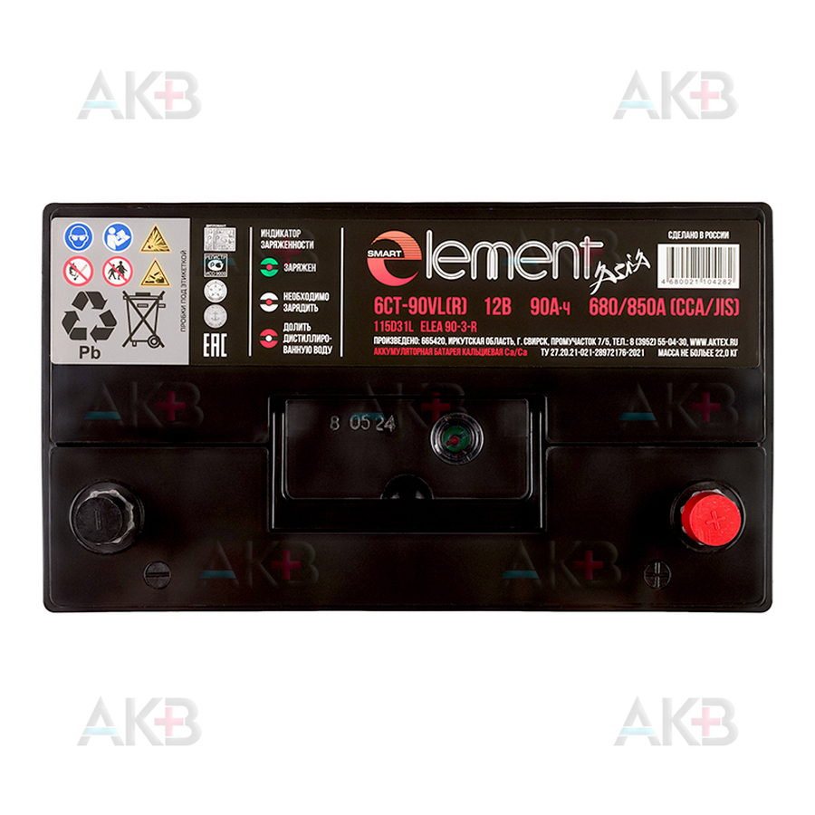 Автомобильный аккумулятор Smart Element 105D31L 90Ач 680A обр. пол. (300x175x225)
