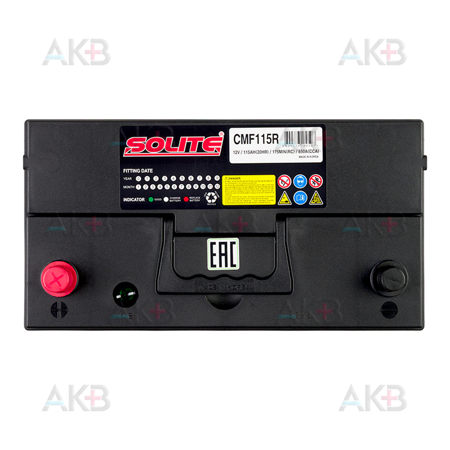 Автомобильный аккумулятор Solite CMF115R 115Ah 850A (330x175x225) п/п