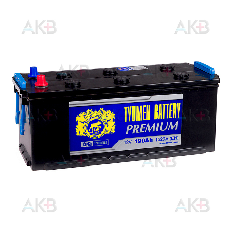 Автомобильный аккумулятор Tyumen Battery Premium 190 Ач прям. пол. 1320A (518x228x236)