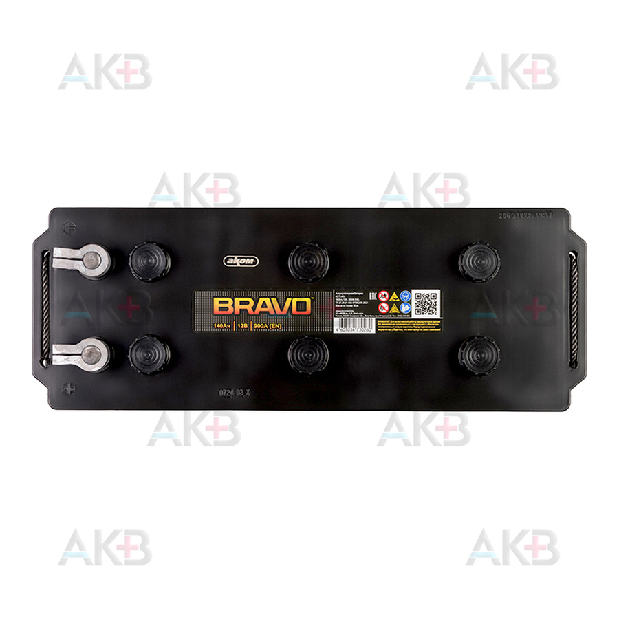 Автомобильный аккумулятор BRAVO 140Ач прям. пол. 900А (513x189x215)