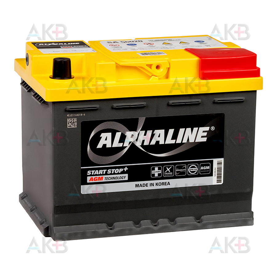Автомобильный аккумулятор Аккумулятор Alphaline AGM 60 L2 680A (242x175x190) AX 56020