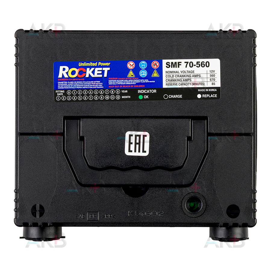 Автомобильный аккумулятор Аккумулятор Rocket SMF 70-560 55 Ач 560А (202x175x205) боковые клеммы