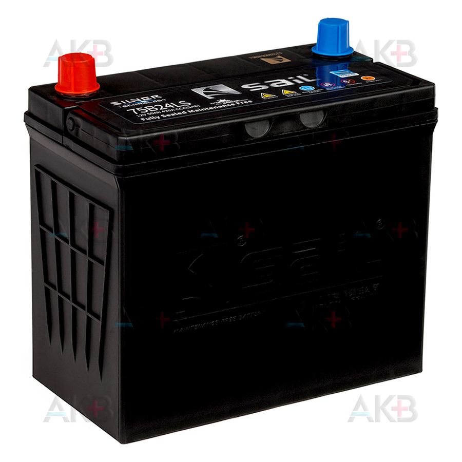 Автомобильный аккумулятор SAIL 75B24LS 50 Ач 430A обр. пол. (238x129x225)