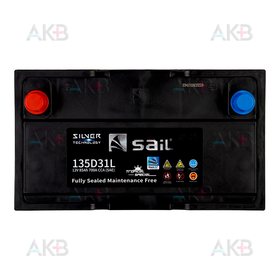 Автомобильный аккумулятор SAIL 135D31L 85 Ач 700A обр. пол. (303x173x225)