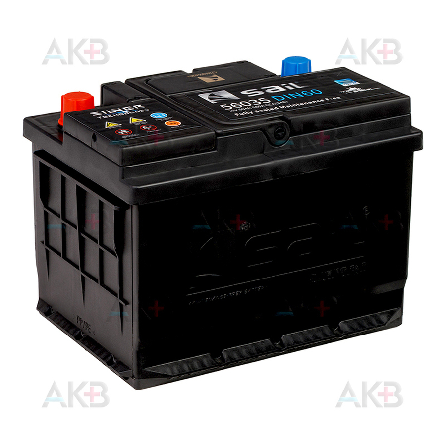 Автомобильный аккумулятор SAIL 60 Ач 580A обр. пол. (242x175x175) 56035